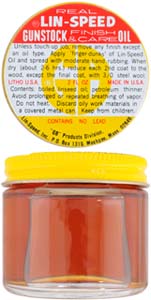 Lin-Speed Gunstock Finish and Care Oil,
2 fluid oz. liquid, made in the U.S.A.
